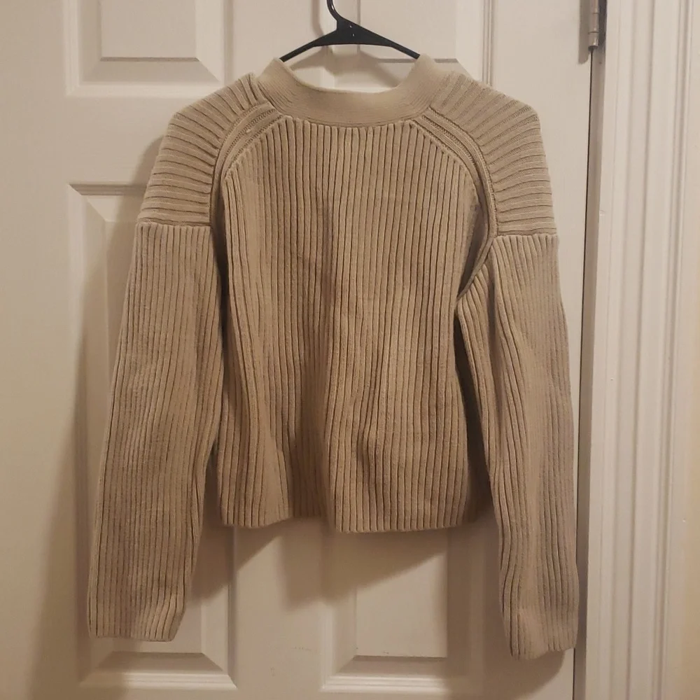 H&M Beige Ribbed Button-Front Cropped Cardigan - Picture 6 of 6